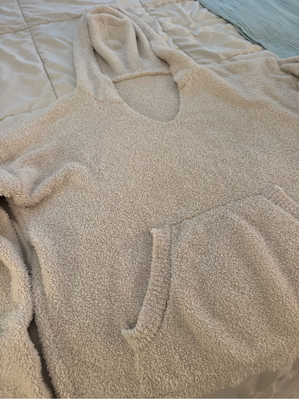 P’tula Cozy Cream Sherpa Hoodie Sweater for Women